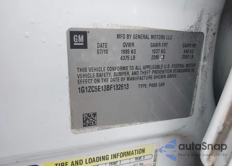 2011 Chevrolet Malibu 1Lt from USA, damaged, VIN 1G1ZC5E13BF132613